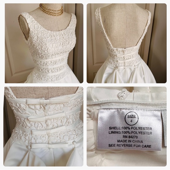 Oleg Cassini Embroidered Wedding Dress - Picture 3 of 16